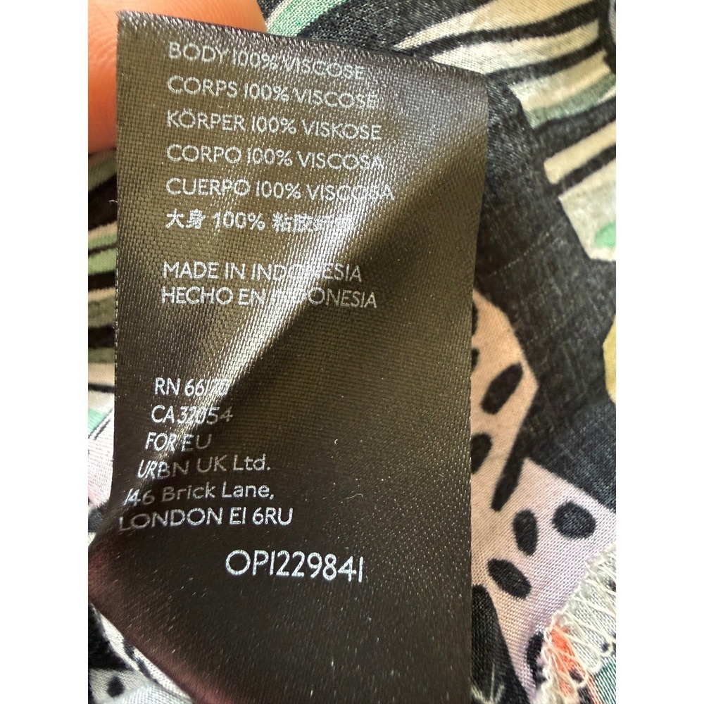Anthropologie Margaret Jeane Jungle Leopard Blouse Multicolor Tie Cuff Size 16W - Picture 10 of 11